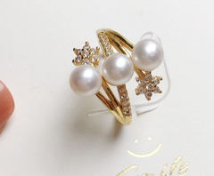 Freshwater Pearl Copper and Gold Plated Ring