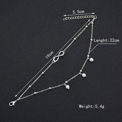 Fashion Vintage Artificial Pearl 8-Shape Anklet Bracelet