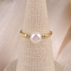 Natural Freshwater Pearl Ring for Women - Zinc Alloy