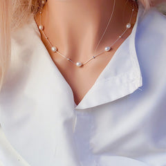 Natural Freshwater Pearl Starry Necklace for Women