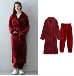 Thick Warm Flannel Bathrobe