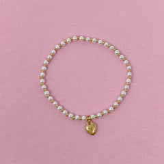 Stone Bead Heart Anklet