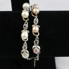 Freshwater Pearl Bracelet with White Gold Coating