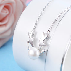 Minimalist Animal Pendant with Freshwater Pearl Necklace