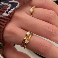 Retro Freshwater Pearl Irregular Metal Ring for Women