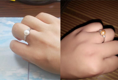 Natural Freshwater Pearl Ring with Stylish Design