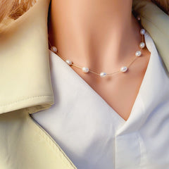 Natural Freshwater Pearl Starry Necklace for Women