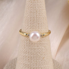 Natural Freshwater Pearl Ring for Women - Zinc Alloy