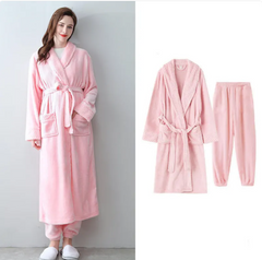 Thick Warm Flannel Bathrobe