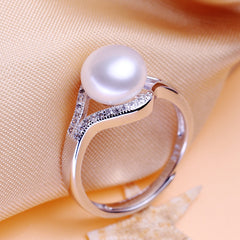 925 Sterling Silver Freshwater Pearl Ring for Women