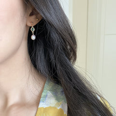 S925 Silver Natural Freshwater Pearl Drop Earrings