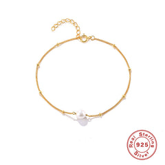 Light Luxury Sterling Silver K Gold-plated Pearl Bracelet