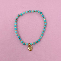 Stone Bead Heart Anklet
