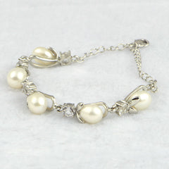 Freshwater Pearl Bracelet with White Gold Coating