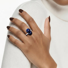 Double Pearl Sterling Silver Ring — 8–9mm Freshwater Pearls (925 Silver)