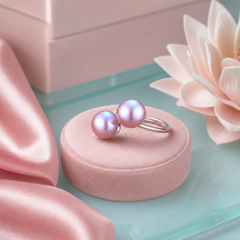 Double Pearl Sterling Silver Ring — 8–9mm Freshwater Pearls (925 Silver)