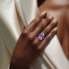 Double Pearl Sterling Silver Ring — 8–9mm Freshwater Pearls (925 Silver)