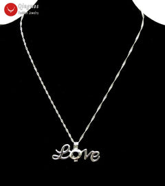 Wish Pearl LOVE Pendant Gift Set – Freshwater Pearl Reveal Necklace (19×41mm)