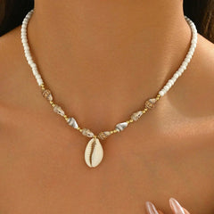 Romantic Lock Pendant Choker – Bohemian Beaded Necklace