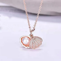 Classic Heart Snake Chain Necklace – Stainless Steel with Zircon Accent