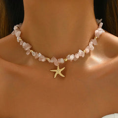 Romantic Lock Pendant Choker – Bohemian Beaded Necklace