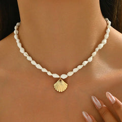 Romantic Lock Pendant Choker – Bohemian Beaded Necklace