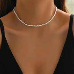 Romantic Lock Pendant Choker – Bohemian Beaded Necklace