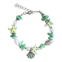 Ocean Sea Shell & Starfish Boho Bracelet