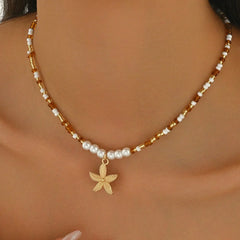 Romantic Lock Pendant Choker – Bohemian Beaded Necklace