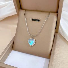 Classic Heart Snake Chain Necklace – Stainless Steel with Zircon Accent