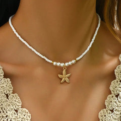 Romantic Lock Pendant Choker – Bohemian Beaded Necklace