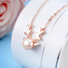 Minimalist Animal Pendant with Freshwater Pearl Necklace