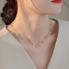 Natural Freshwater Pearl Starry Necklace for Women