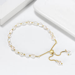 S925 Sterling Silver Natural Freshwater Pearl Bracelet