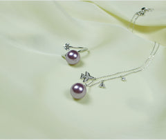 18K Gold Plated Freshwater Pearl Ring with Purple Pearl