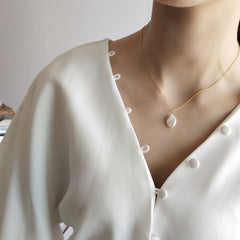 925 Sterling Silver Baroque Pearl Pendant Necklace