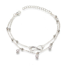 Fashion Vintage Artificial Pearl 8-Shape Anklet Bracelet