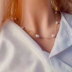 Natural Freshwater Pearl Starry Necklace for Women