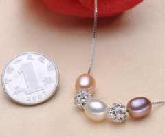 Zhuji Natural Freshwater Pearl Necklace with Pendant