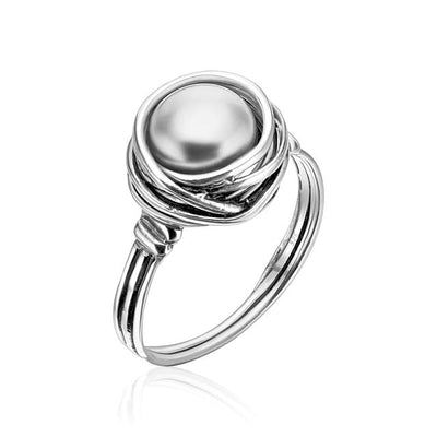 Sterling Silver Ring with Fresh Water Pear