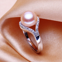 925 Sterling Silver Freshwater Pearl Ring for Women