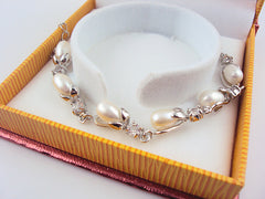 Freshwater Pearl Bracelet with White Gold Coating
