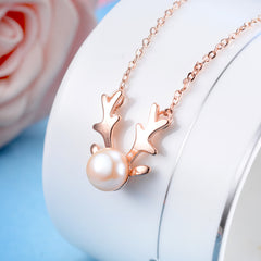 Minimalist Animal Pendant with Freshwater Pearl Necklace